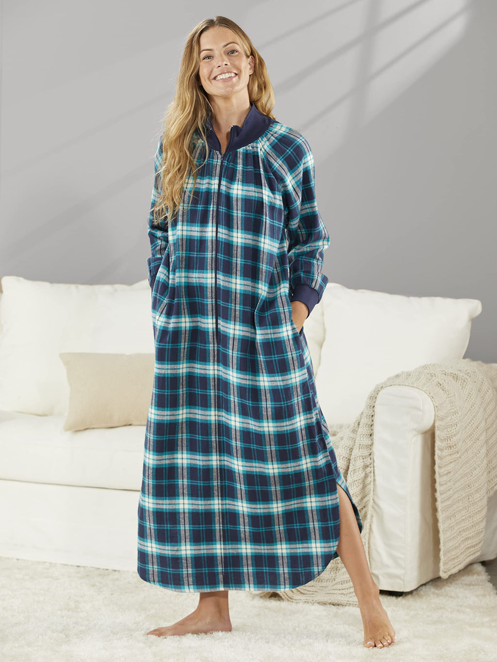 Plaid Flannel Loungers - Navy Medium