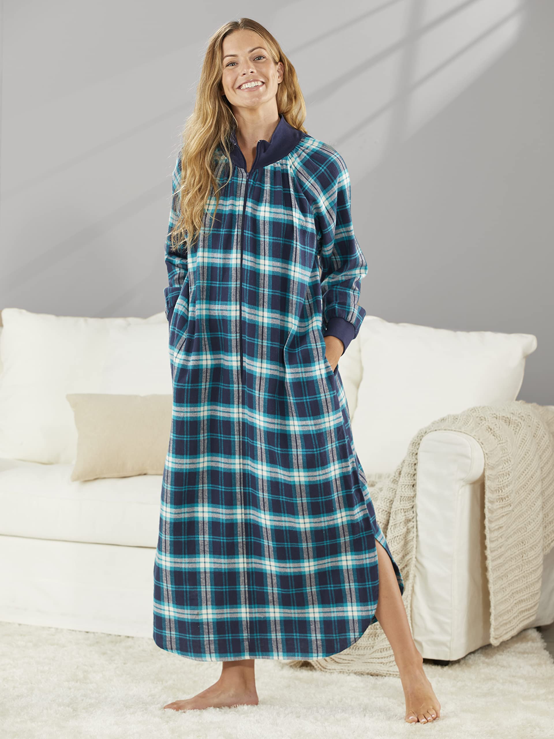 Plaid Flannel Loungers - Navy Medium
