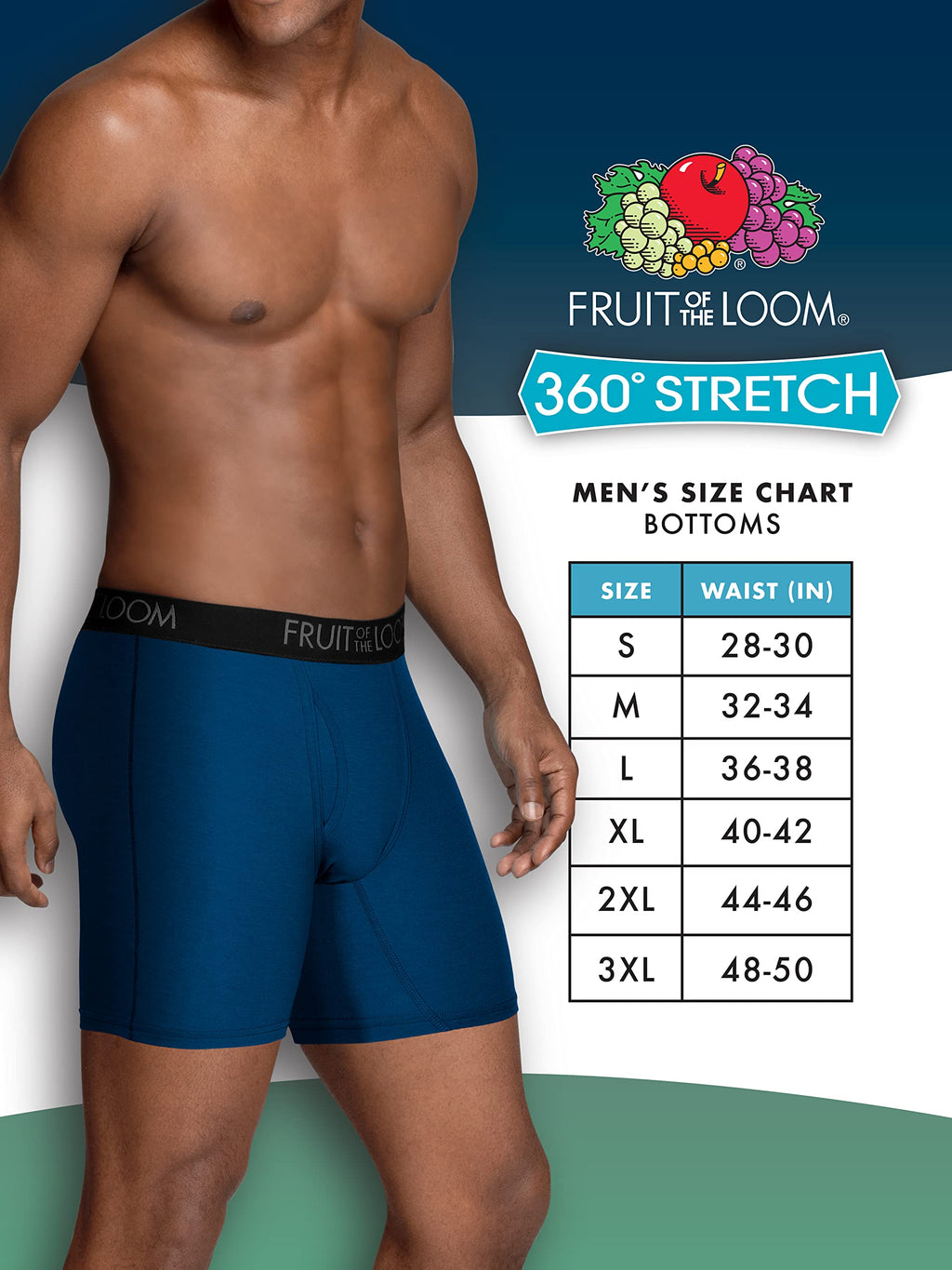 Fruit of the Loom Men's Micro-Stretch Long Leg Boxer Briefs, assorted, Medium - Pack of 5