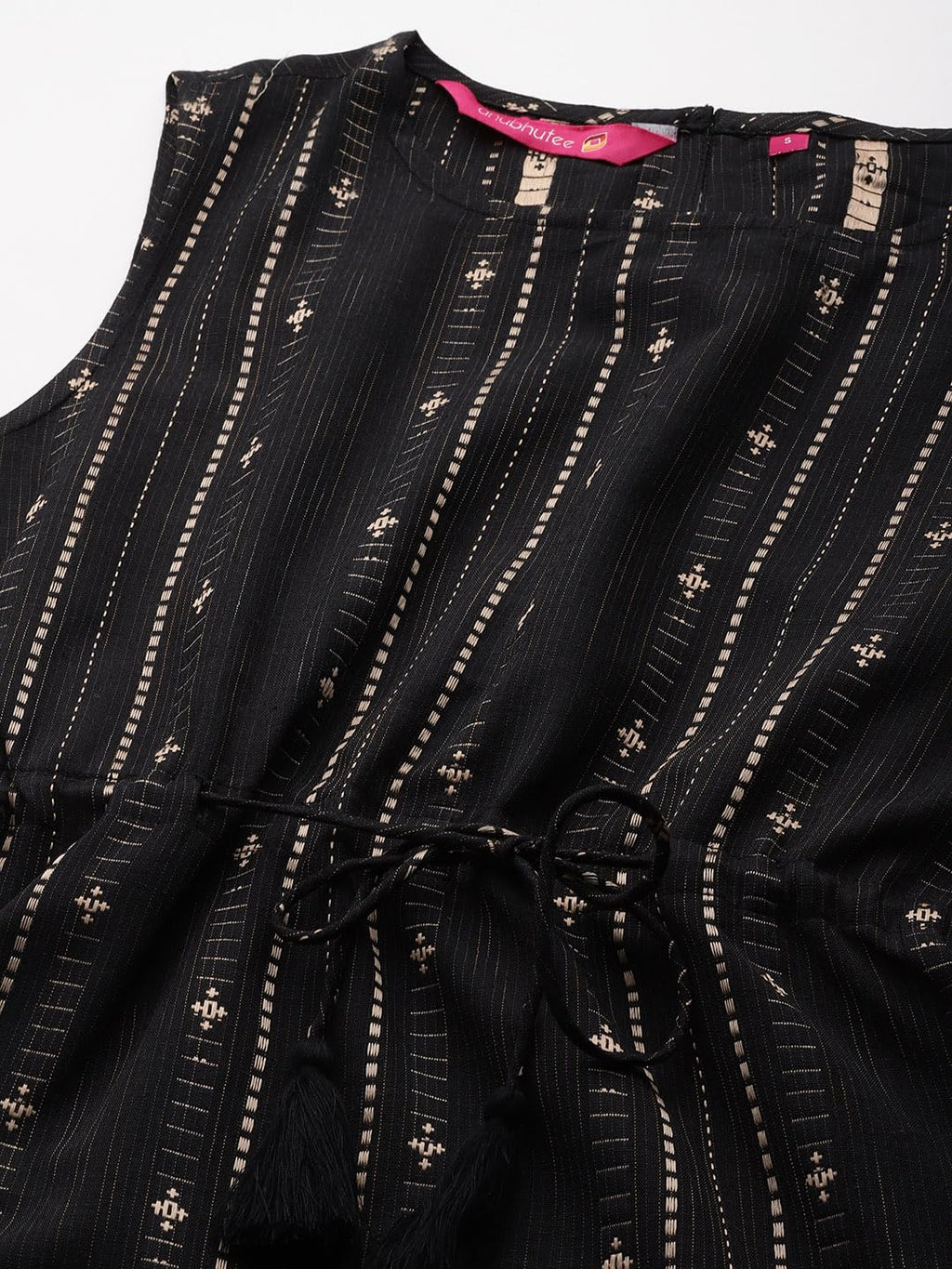 Anubhutee Women'S Cotton Blend Ethnic Motifs Printed Beige Straight Kurta Suit Set With Trousers