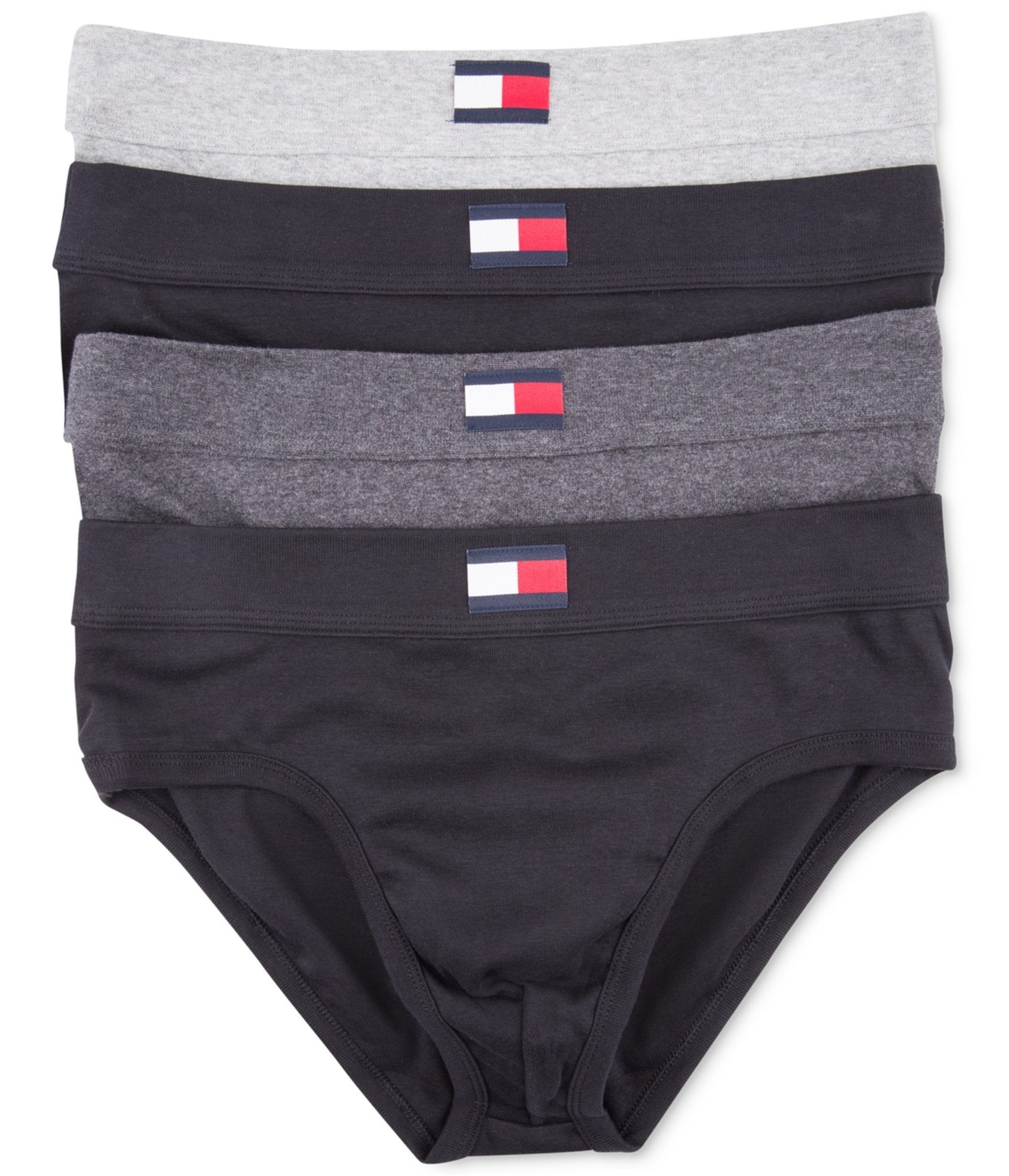 Tommy Hilfiger Men's Cotton Hip Brief, Black, Medium (Pack of 4)