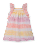 Seersucker frill sleeve dress MULTI - COL