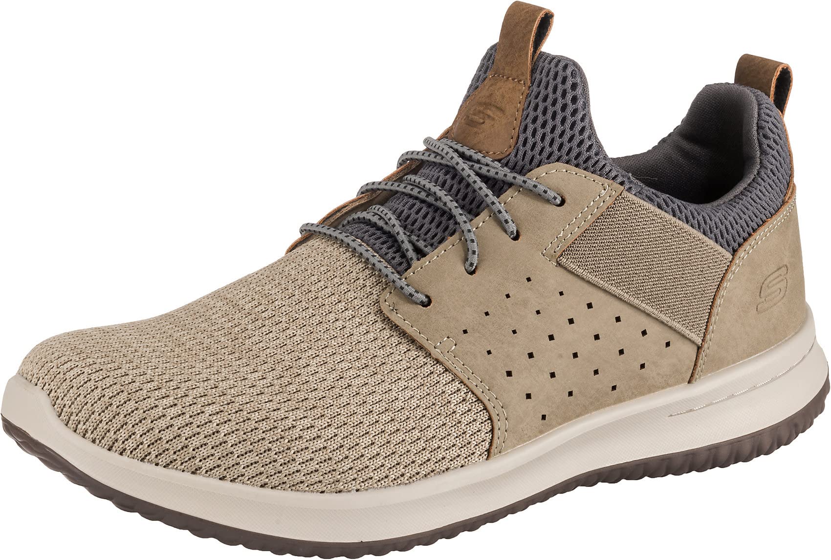 Skechers Men's Classic Fit-Delson-Camden Sneaker, Taupe, 11 M US