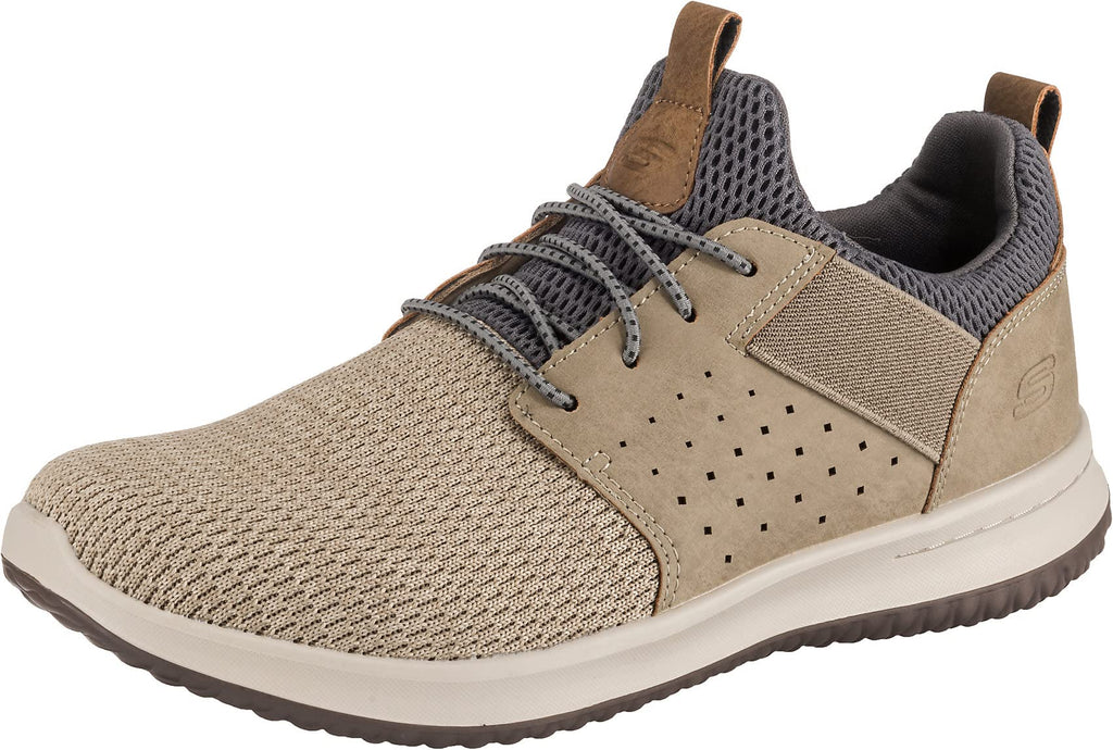 Skechers Men's Classic Fit-Delson-Camden Sneaker, Taupe, 10 Wide US
