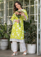 Rytras Women'S Cotton Floral Regular Straight Kurta