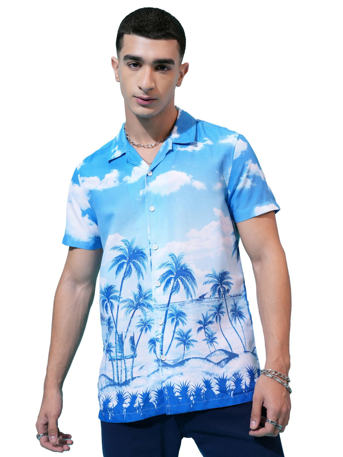 Ketch MenS Loose Fit Shirt (Khsh001625_Blue