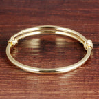 Children Jewelry 18k Gold Plated Bangle Bracelet for Toddlers Gift Safe Easy Adjustable 4.7 - 5.9 (A: 1 Pcs(Style 1))