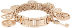 Anne Klein Women's Premium Crystal Accented Rose Gold-Tone Charm Bracelet Watch