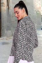 POPWINGS Printed Full-Sleeves Regular-Fit Polyester Printed Shirt for Women Stylish Western Casual Wear