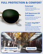 Round Folding Sunglasses Polarized, UV400, UVA, UVB Protection for Men Women, Folding Sunglasses Leather Case