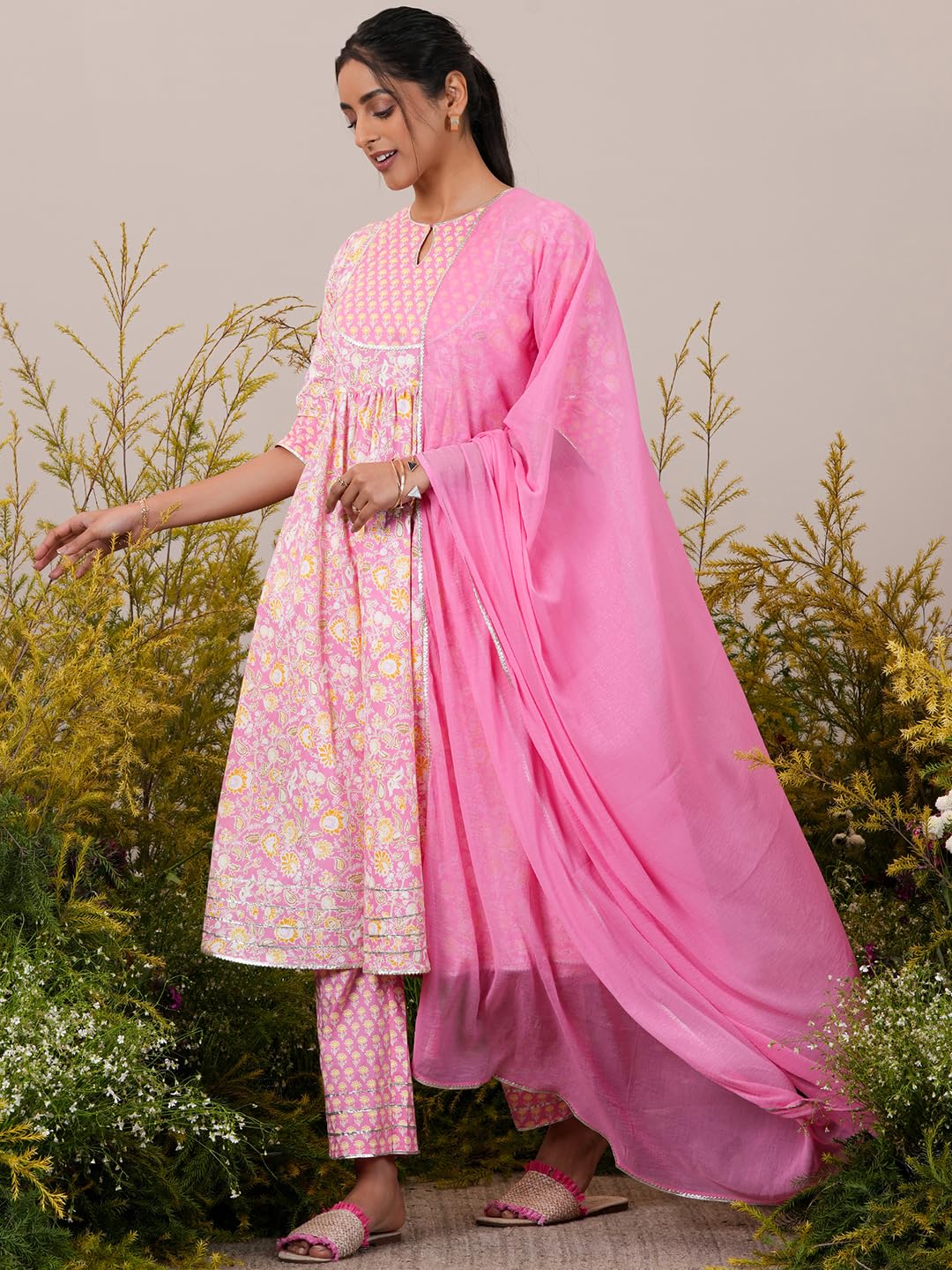 Libas WomenS Cotton Kurta Sets (35242_Pink
