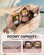 BAGSMART Travel Makeup Bag, Cosmetic Bag Make Up Organizer Case, Dorm Room Essentials Large Wide-open Pouch Women Travel Essenti