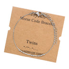 JoycuFF Morse Code Bracelets for Women Twins Sister Birthday Gifts from Sister Inspirational Gifts for Sister Mother 's Day Chri
