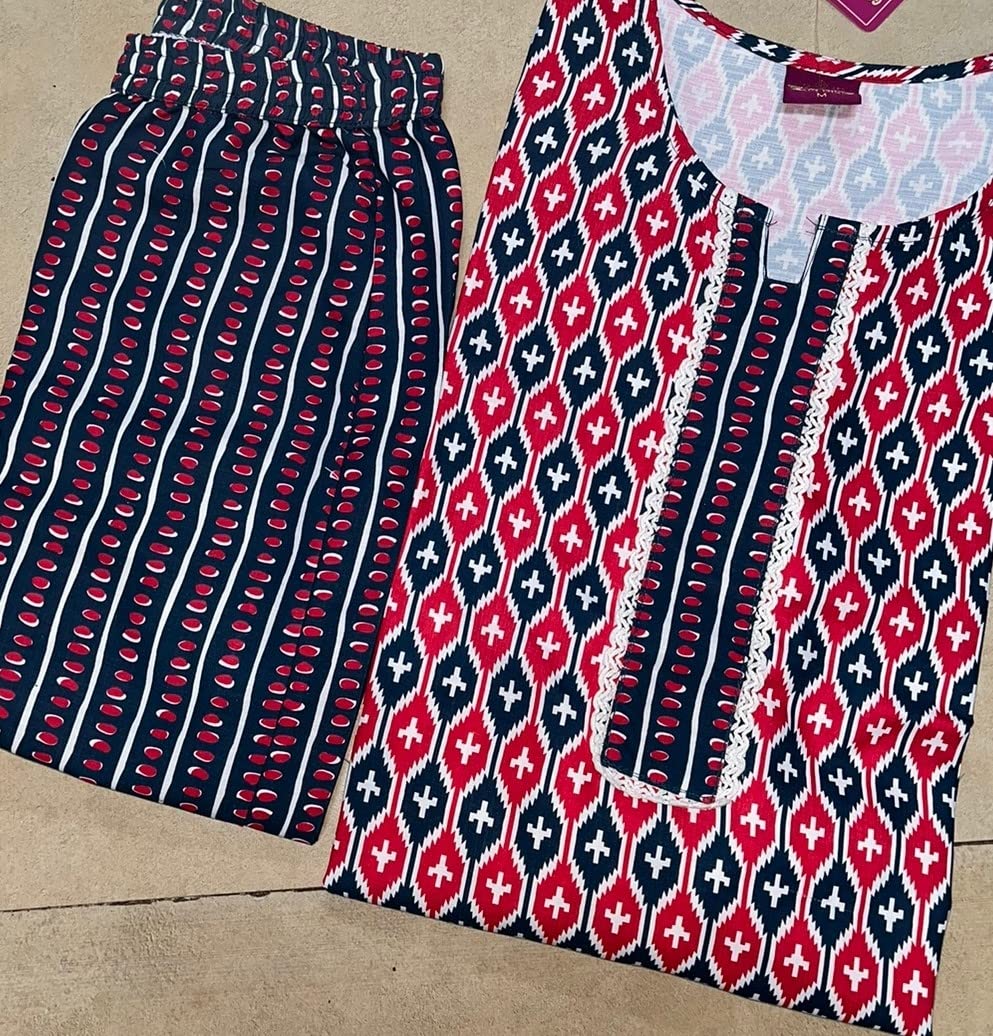 Gosriki Women'S Cotton Blend Traditional Straight Solid Kurta And Pant (Dona-All Designs-Gs)