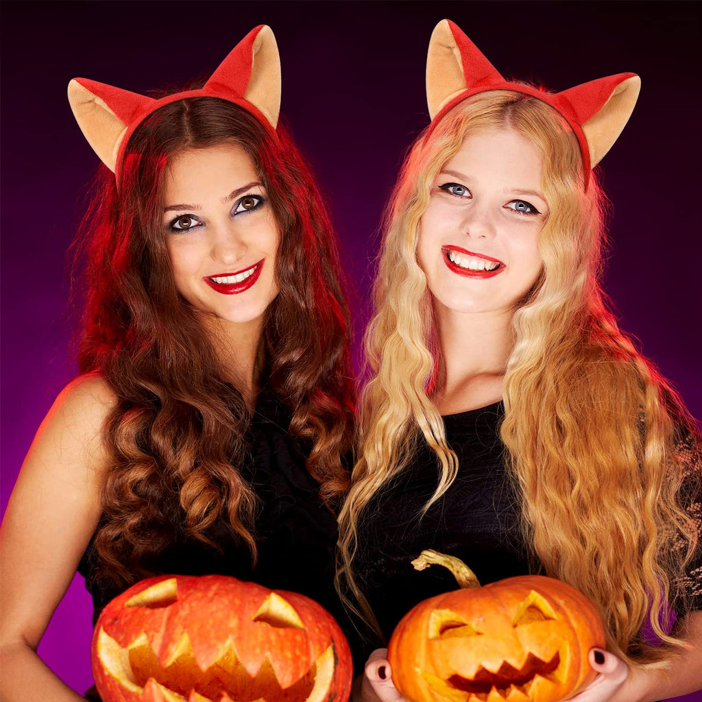 Lurrose 4pcs Cartoon Fox Ear Hair Hoop Cute Halloween Cosplay Party Costume Headbands Headwear for Children Kids Girls Women