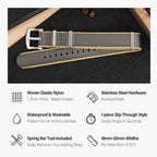 watchdives Nylon Watch Band 20mm 22mm Multicolor Replacement Watch Straps for Men Women (A8 Yellow Gray, 22mm)