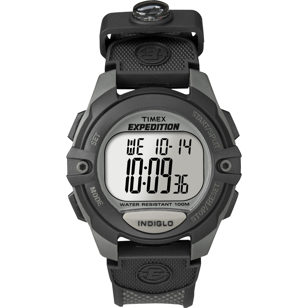Timex Men's Expedition Digital CAT 41mm Watch - Gray Case with Black & Gray Resin Strap & Integrated Compass