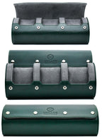 Watch Case for Men - Watch Roll Travel Case - Storage Organizer and Display - Royal Green