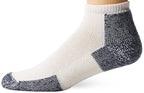 Thorlos Unisex Thick Padded Running Low Cut Sock- White Navy- Large