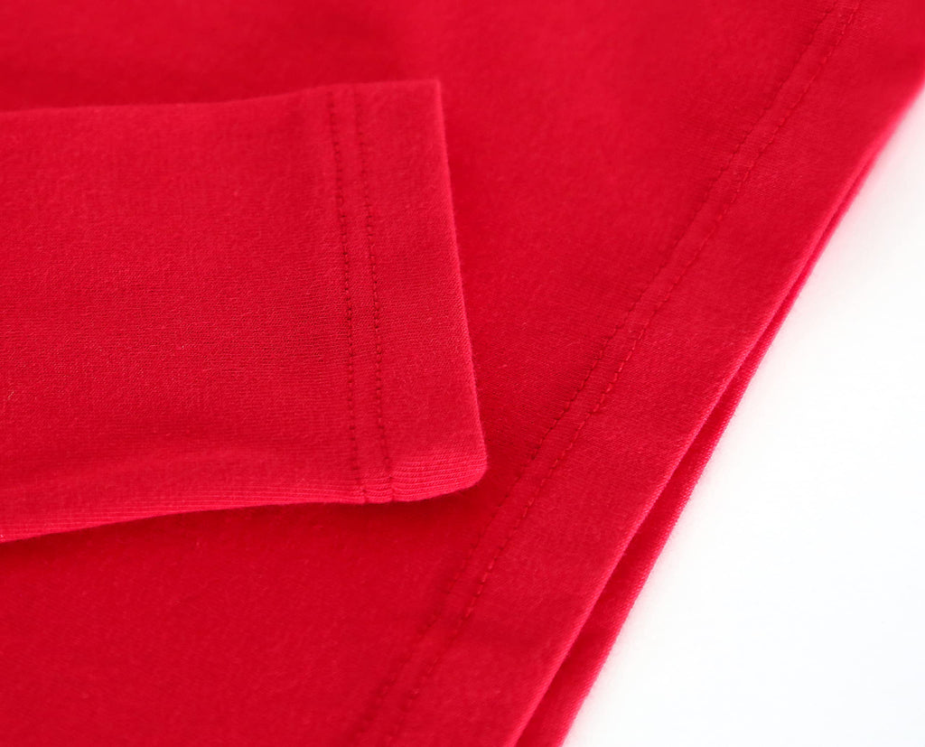 Lilax Girls' Basic Long Sleeve Round Neck Cotton T-Shirt 12 Red