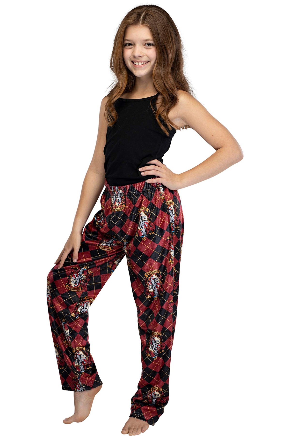 Harry Potter Big Girls Hogwarts Houses Crest Lounge Pants Pajamas, Gryffindor, 16 16
