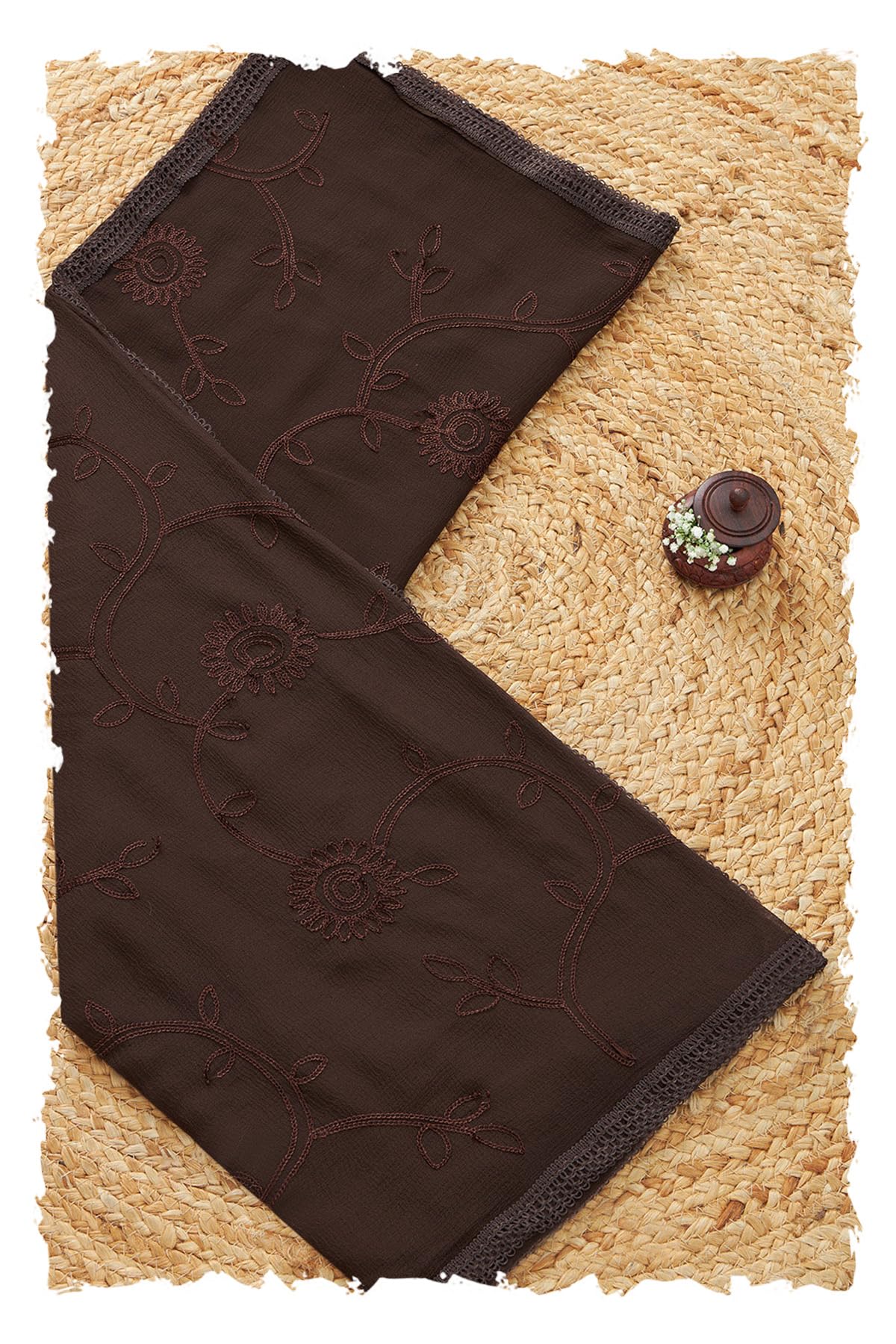 Soch Women Chiffon Embroidered Dupatta with Thread Work