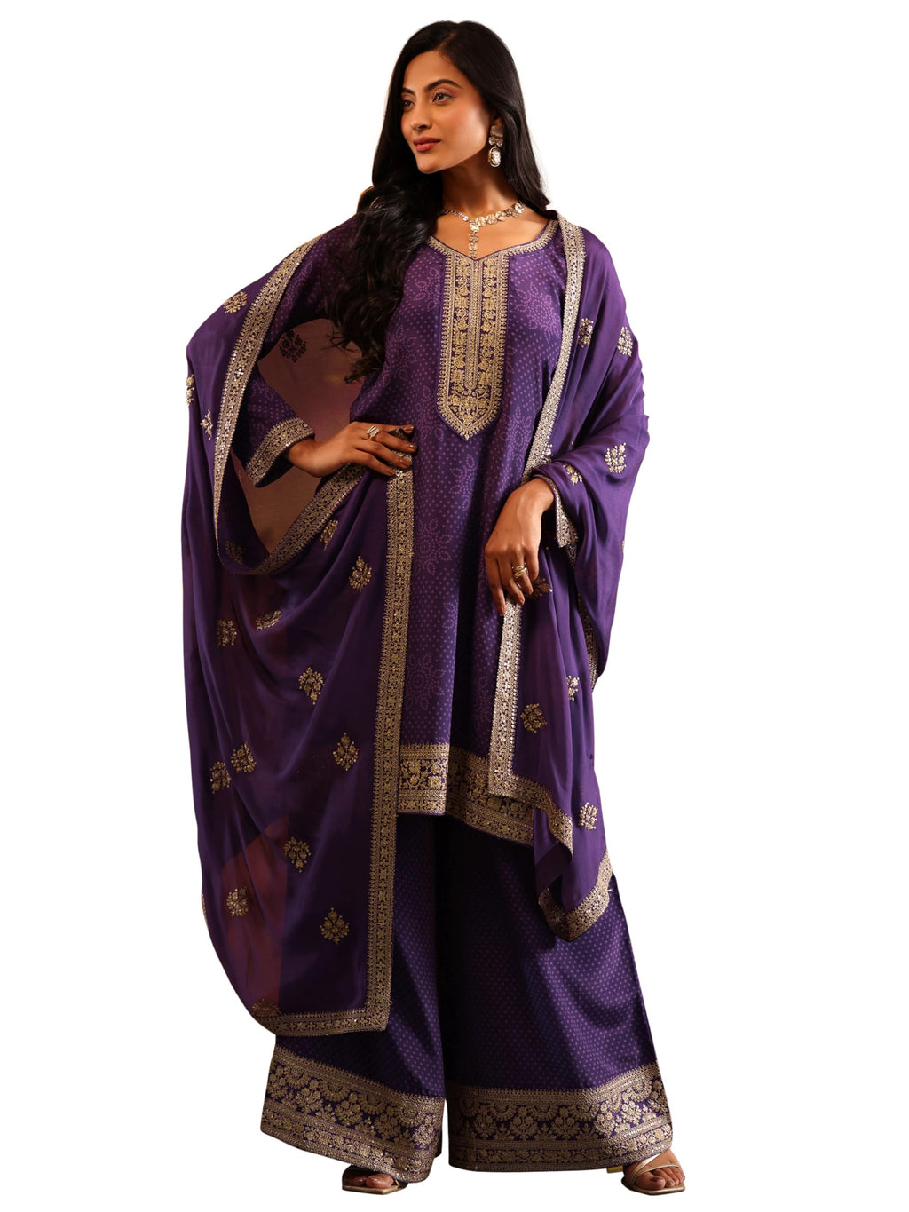 Libas Art Printed Chinon Straight Kurta Set for Women (49802AXL)