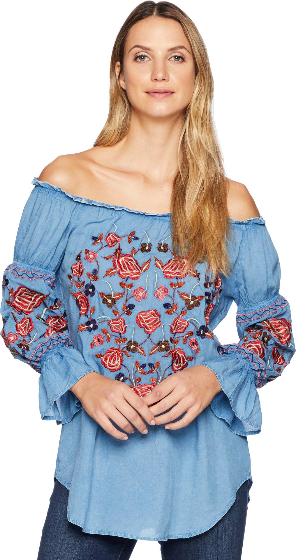 PEASANT BLOUSE W/EMBROIDERY