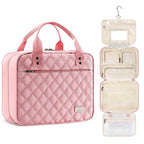 Estour Travel Toiletry Bag for Women, Makeup Bag Organizer with Detachable Mirror and Transparent Cosmetic Bag, Suitable for Tra