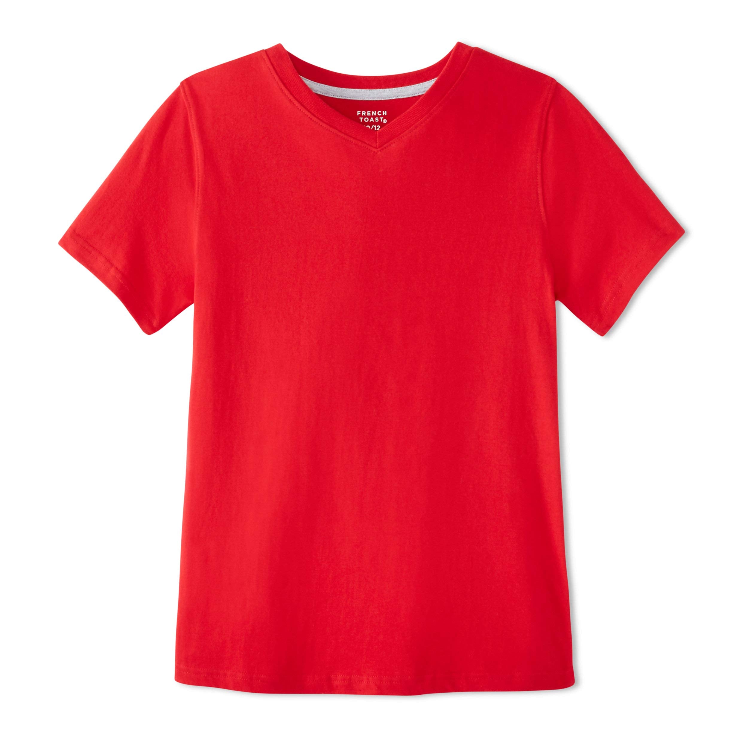 French Toast Boys' Short Sleeve V-Neck Tee, Red, 3T