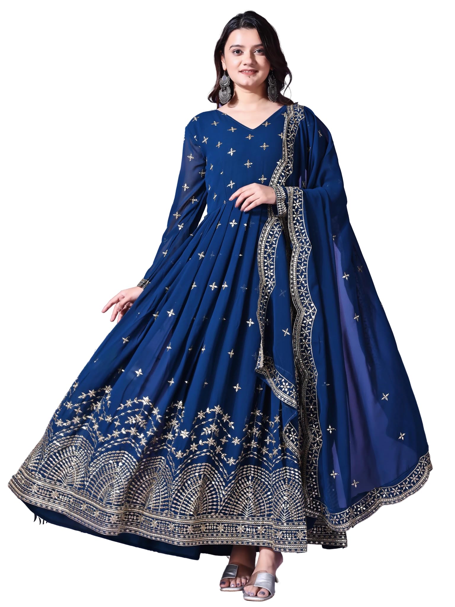 Wedani Georgette Embroidered Anarkali Gown For Women