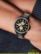 Invicta Men's Analog Quartz Watch with Stainless Steel Strap 47823, Black, Modern