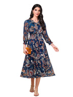 Toochki Kurti For Women | Flared Kurti | Navy Blue Kurti | Latest Women Kurti | Trendy Kurti | Kurtis | Floral Printed | Long Ku