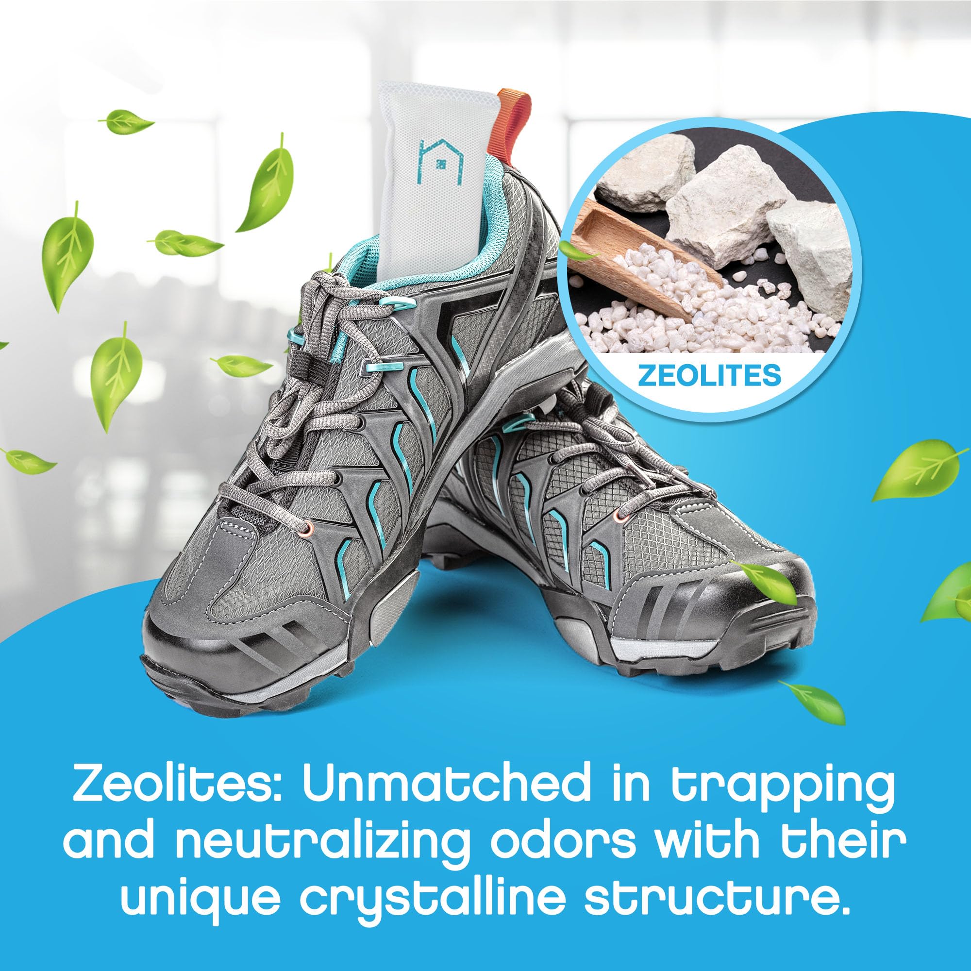 NonScents Shoe Deodorizer 2-Pack (4 Count) - Odor Eliminator, Air Freshener, Smell Absorber, Scent Remover for Shoes, Gym Bags,