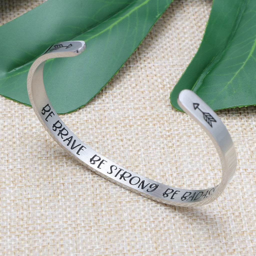 Bracelets for Women Wife Best Friend Sister Valentine's Birthday Christmas Gifts for Women Silver Simple Bangle Cuff with Secret