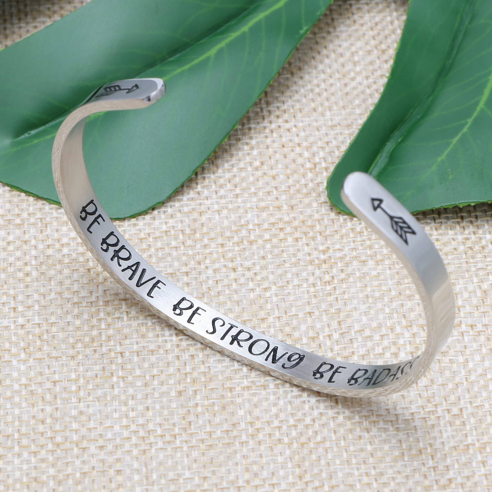 Bracelets for Women Wife Best Friend Sister Valentine's Birthday Christmas Gifts for Women Silver Simple Bangle Cuff with Secret