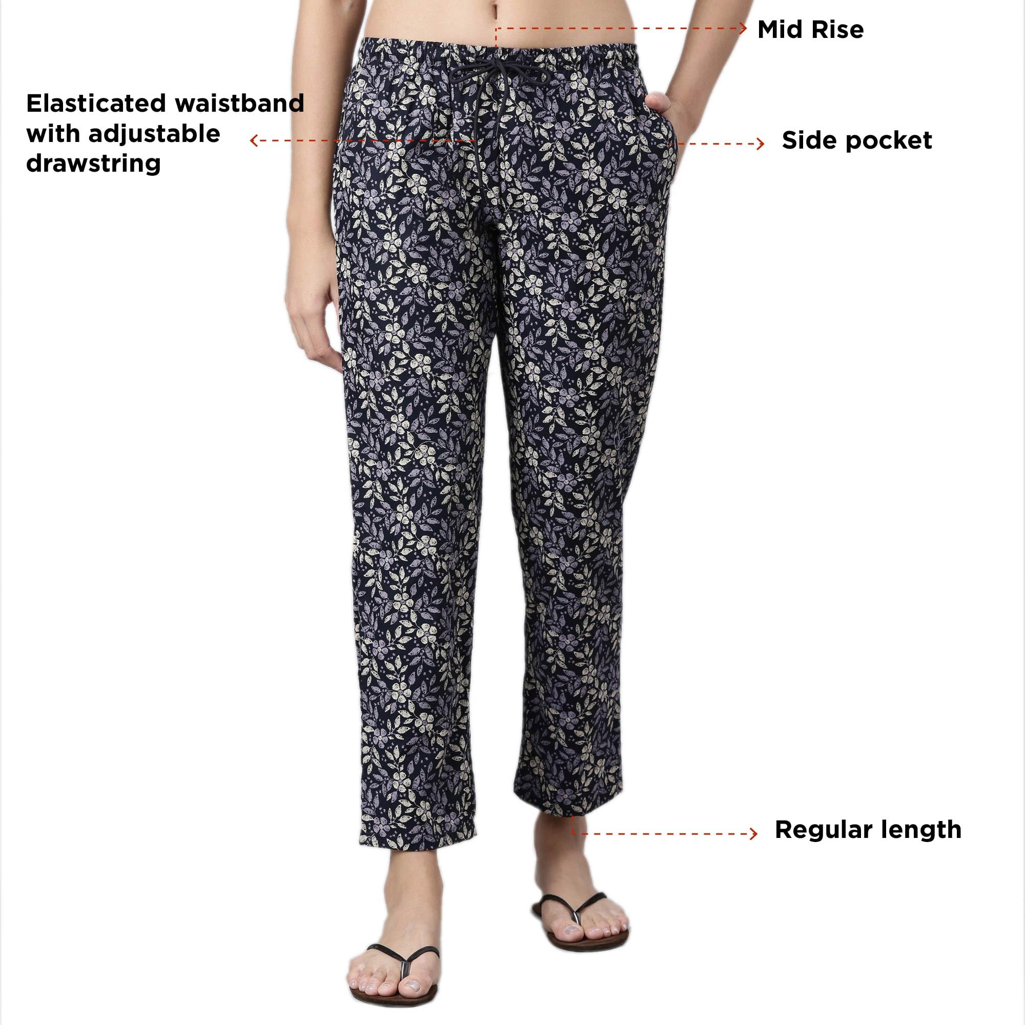 Enamor E4A5 Mid-Rise Straight Leg Pant for Women with Side Pockets