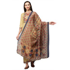 ANNI DESIGNER Women's Cotton Straight Kurta with Palazzo & Dupatta (Reema Beige_XXL_Beige_XX-Large)