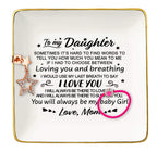 Topthink You Will Always Be My Baby Girl - Ceramic Jewelry Holder Ring Dish Trinket Tray - Daughter Gifts from Mom Or Dad - Birt