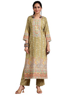 Libas WomenS Crepe Printed Straight Kurtas (29242O_Mustard
