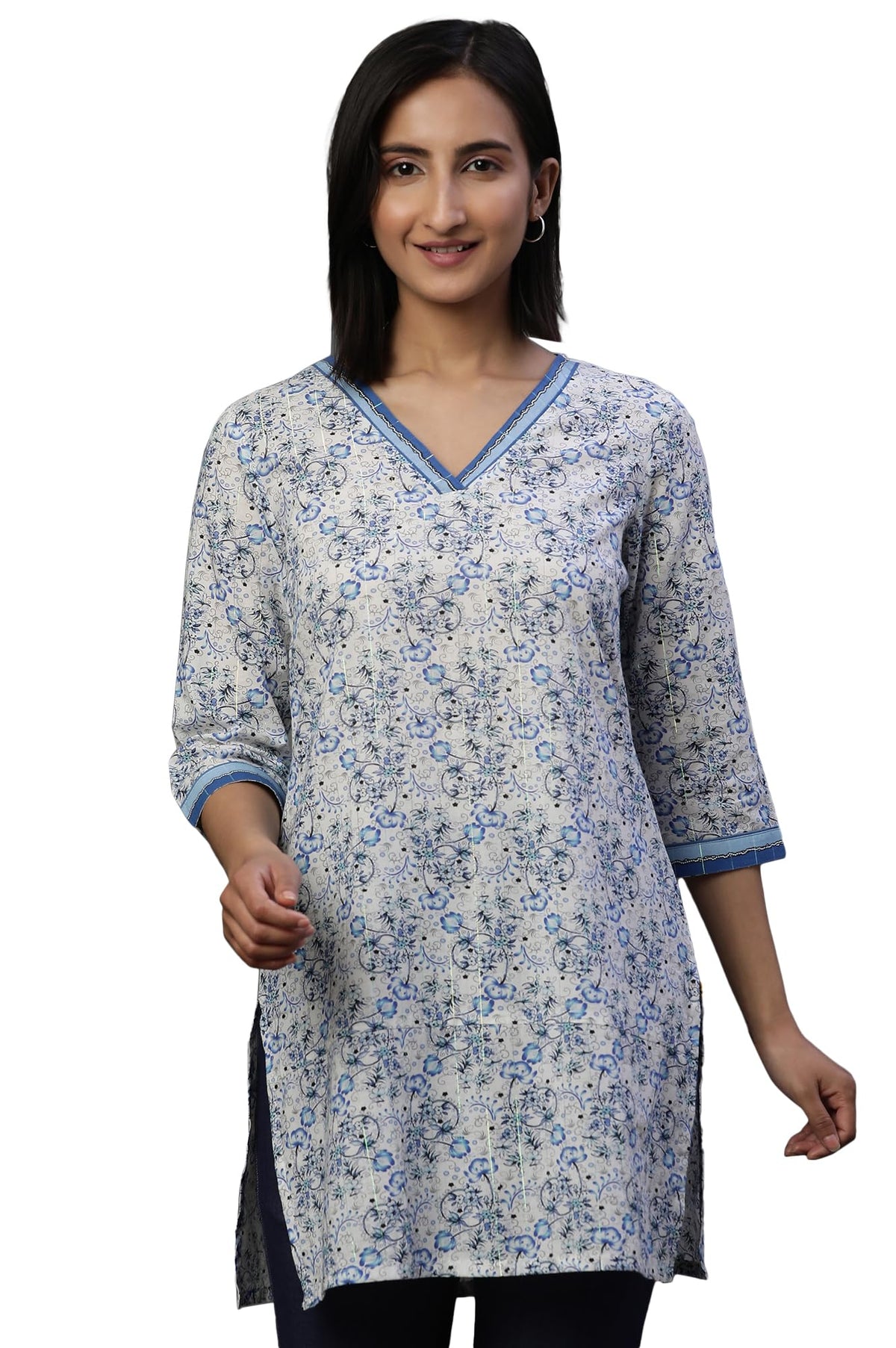 Aurelia WomenS Cotton Kurti (24Fea30416_Blue