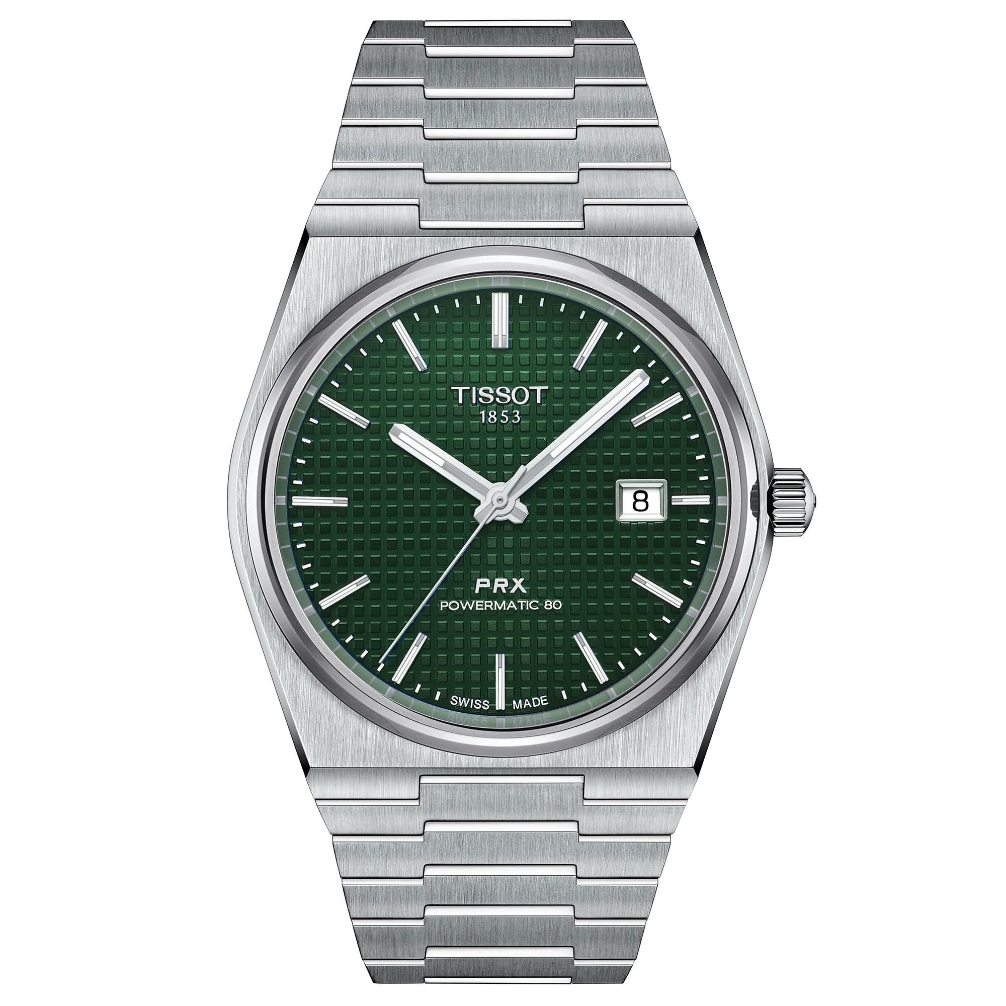Tissot T-Classic PRX Powermatic 80 Stainless Steel Green Dial Automatic T137.407.11.091.00 100M Men's Watch