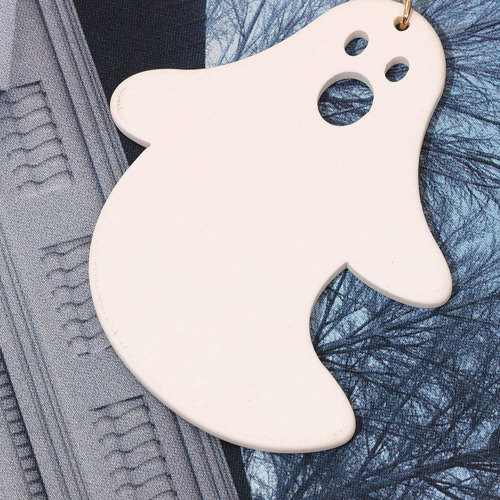 Boderier Ghost Earrings Halloween Black Tree and White Ghost Drop Earrings for Women (White Ghost)