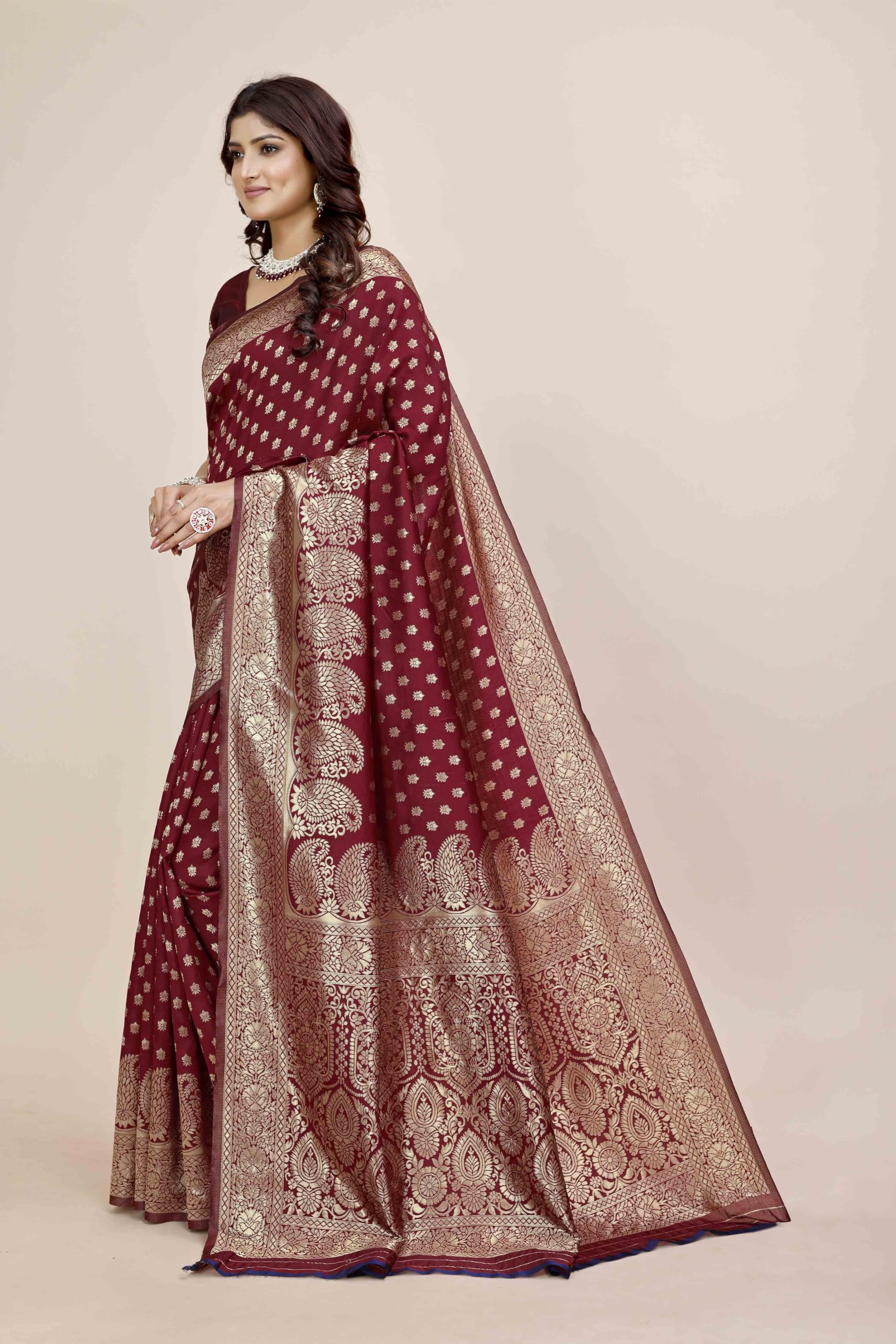 Shasmi Womens Banarasi Saree Pure Kanjivaram Silk Saree Soft new ladies 2025 Design Wear Pattu Sarees Latest Party Sari collect