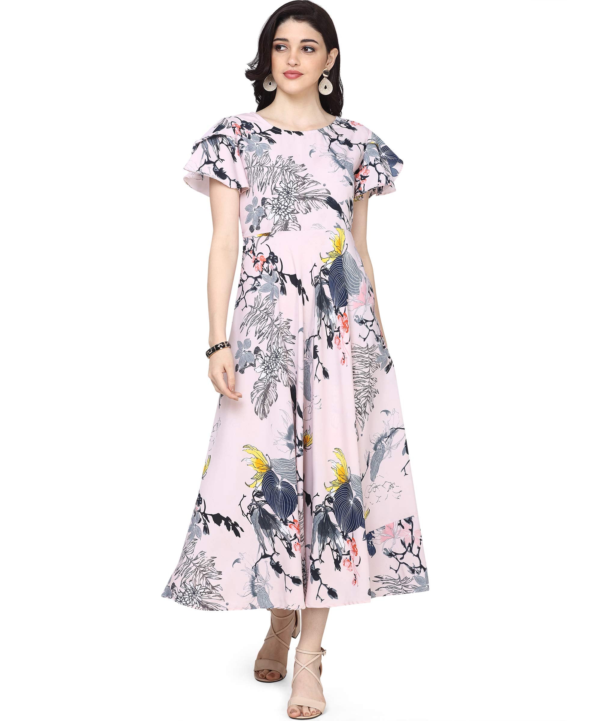 Oomph! WomenS Crepe A-Line Maxi Dress - Pale Pink