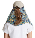 icolor Women Sun Hats UPF 50 Sun Protection Hat Summer Outdoor Neck Shield Flap Visor Hat Ponytail Hats Wide Brim Beach Hat (Bro