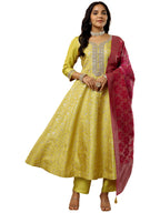 Libas Art Woven Design Silk blend Anarkali Kurta Set for Women (51109AS)