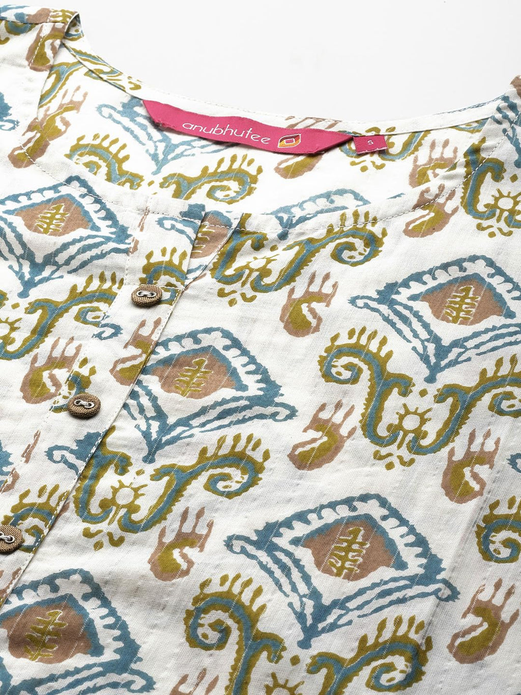 Anubhutee Women'S Pure Cotton Ethnic Motifs Printed Maroon Straight Kurta Suit Set With Trousers Dupatta