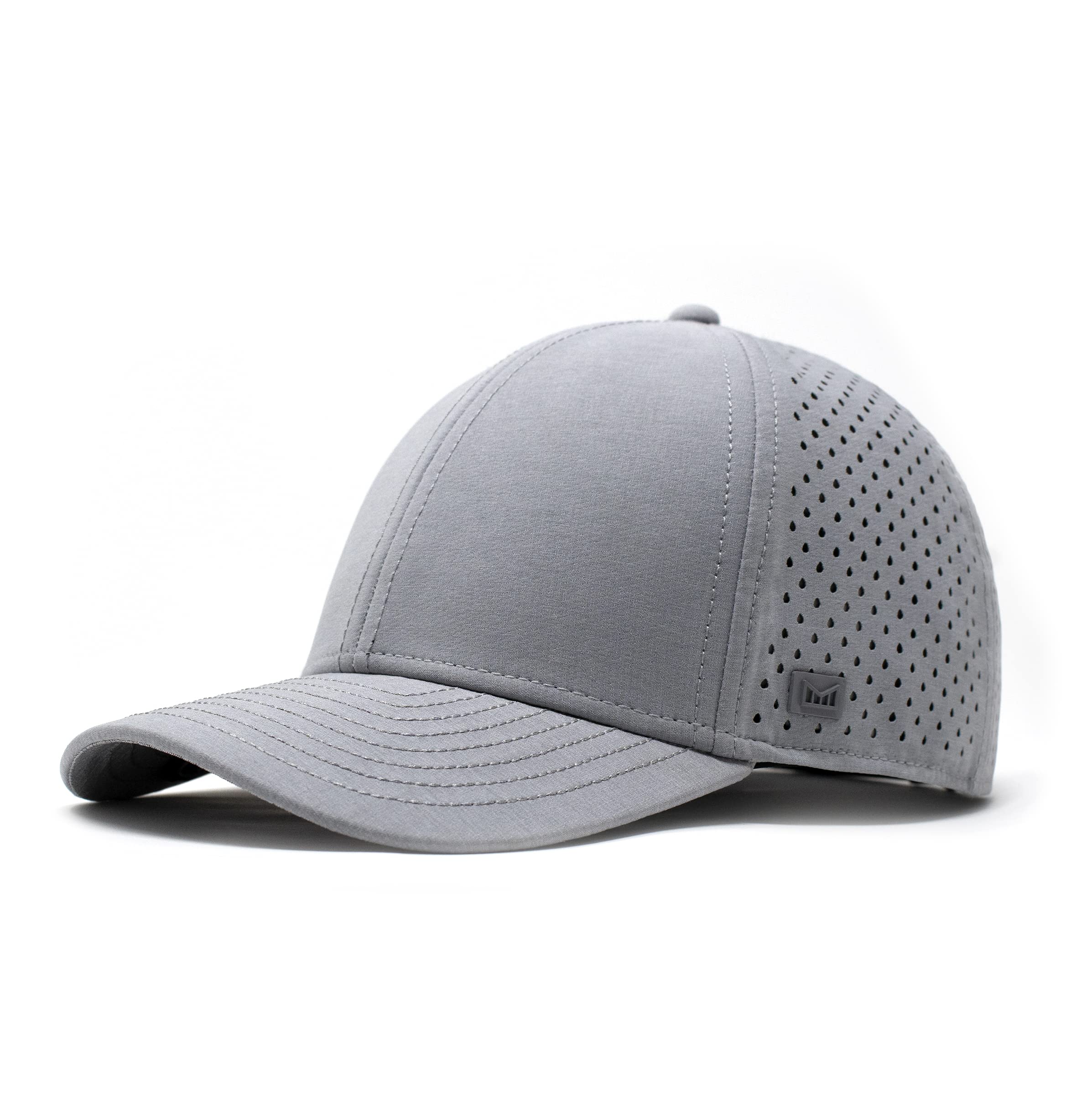 melin A-Game Hydro, Performance Snapback Hat, Water-Resistant Baseball Cap for Men & Women, Heather Grey, Medium-Large
