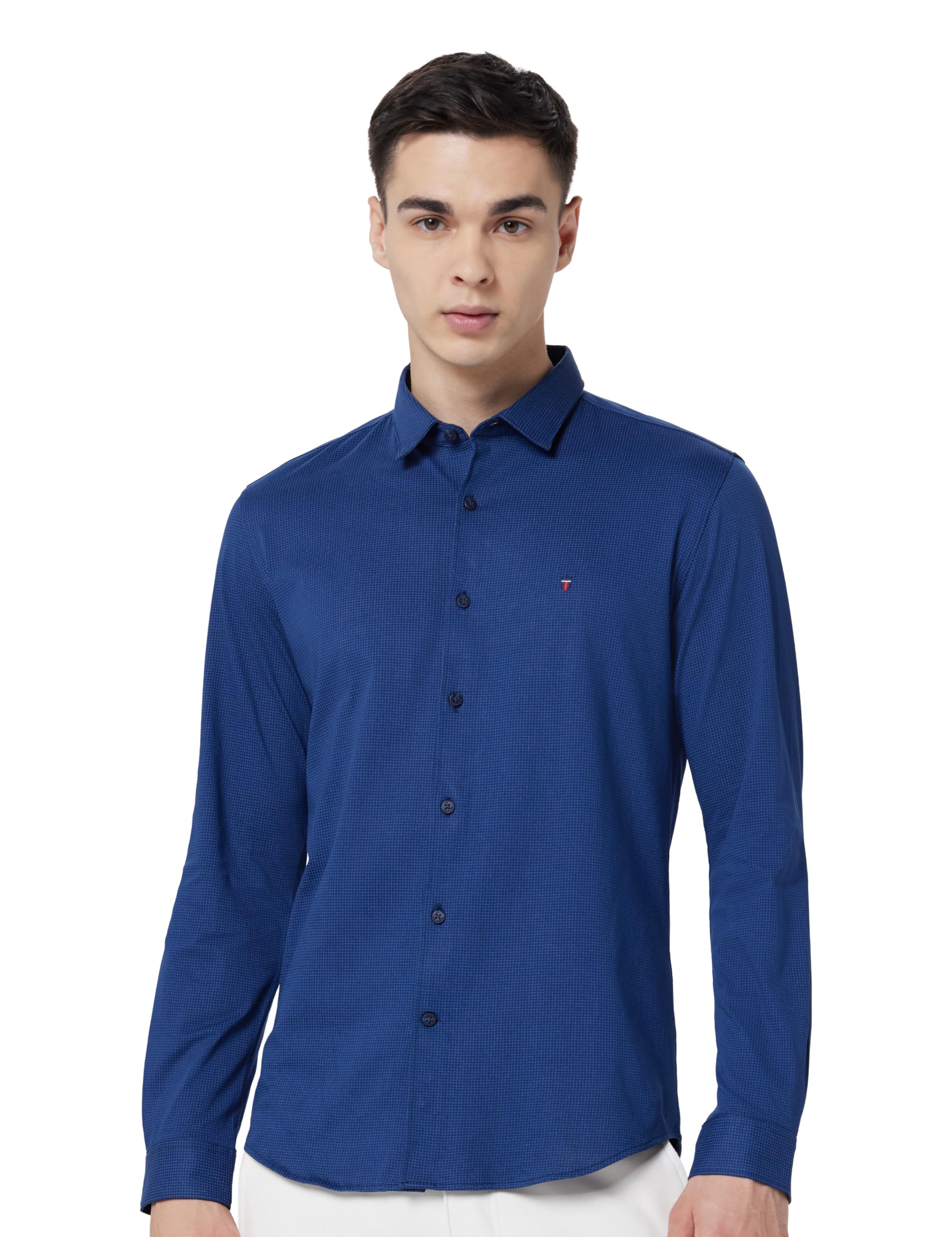 Louis Philippe Sport MenS Printed Slim Fit Casual Shirt (Lysfcsspz84027_Light Blue43 44)
